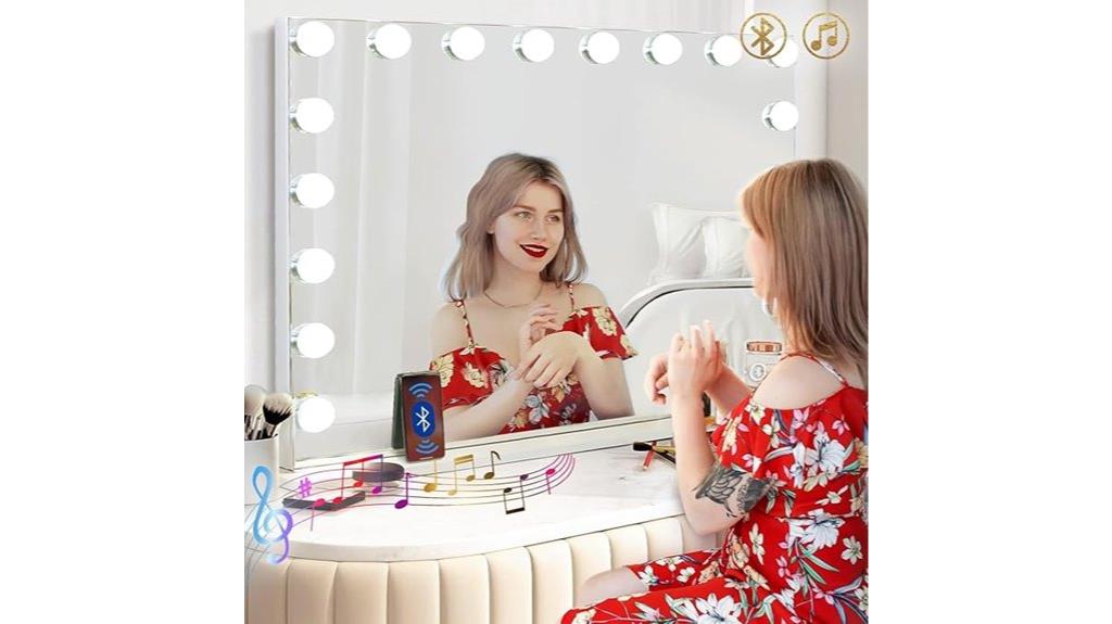 illuminated bluetooth vanity mirror