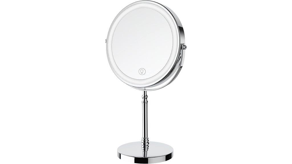 illuminated mirror with battery
