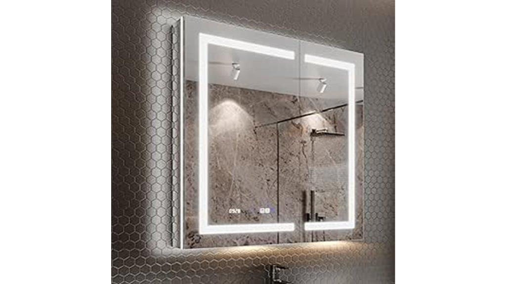 illuminated mirrored medicine cabinet