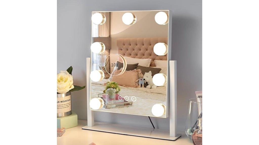 illuminated vanity with magnification
