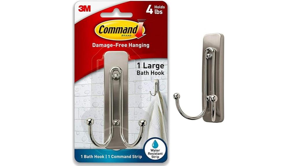 large double hook with adhesive