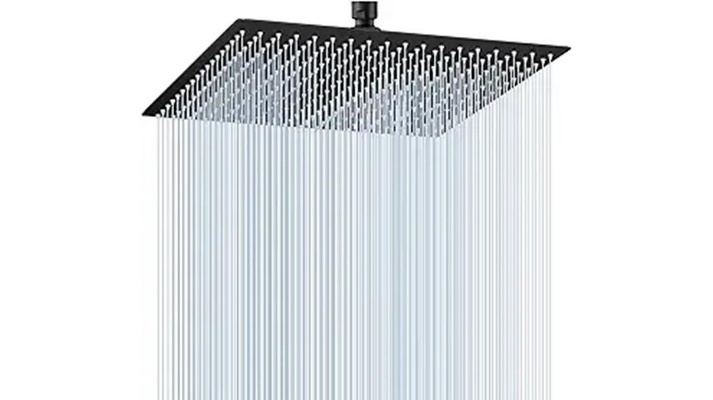 large matte black shower head