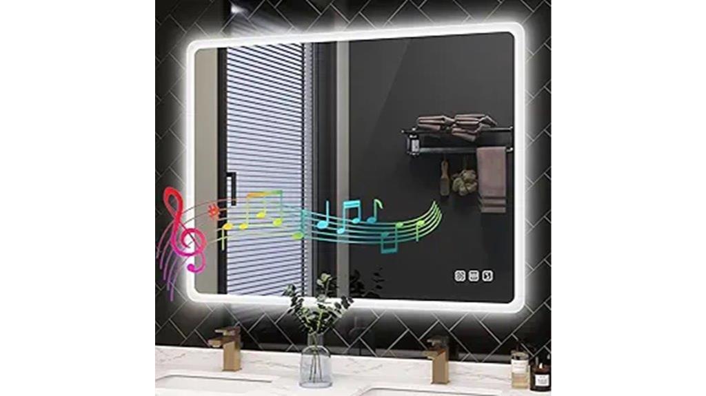 led bathroom mirror features