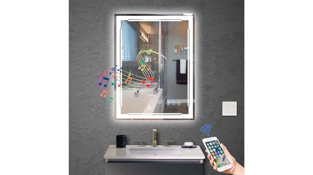 led bathroom mirror features