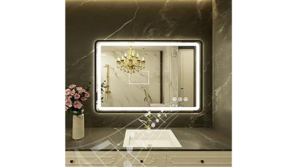 led bathroom mirror features