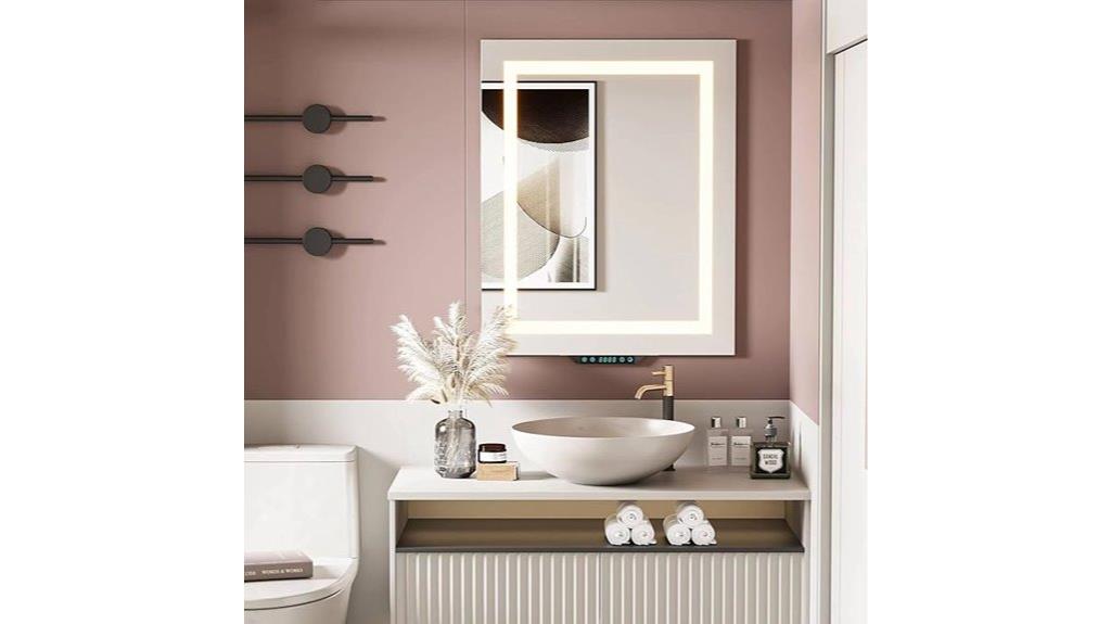 led lit bluetooth bathroom mirror