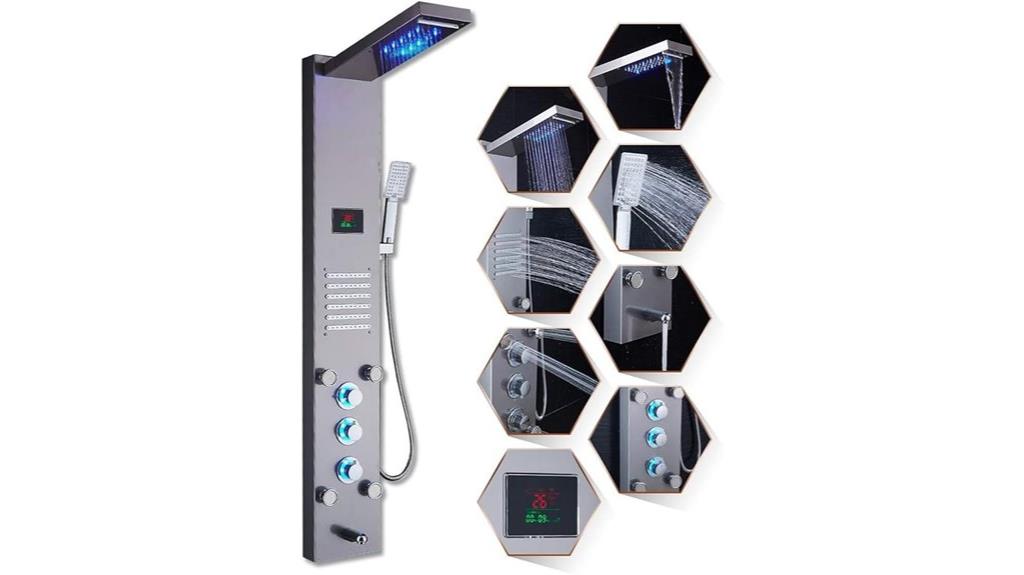 led rainfall shower system