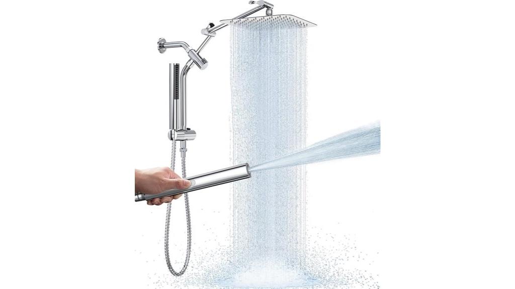 luxurious metal rain shower