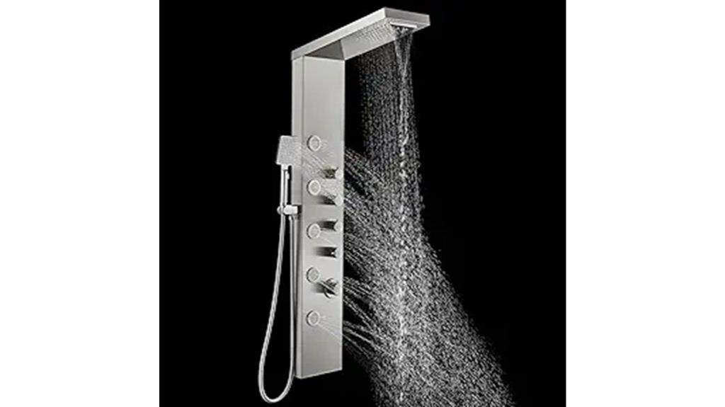 luxury rainfall shower panel