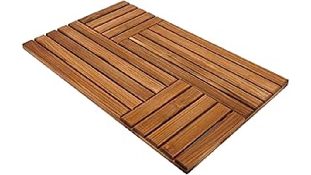 luxury teak bath mat