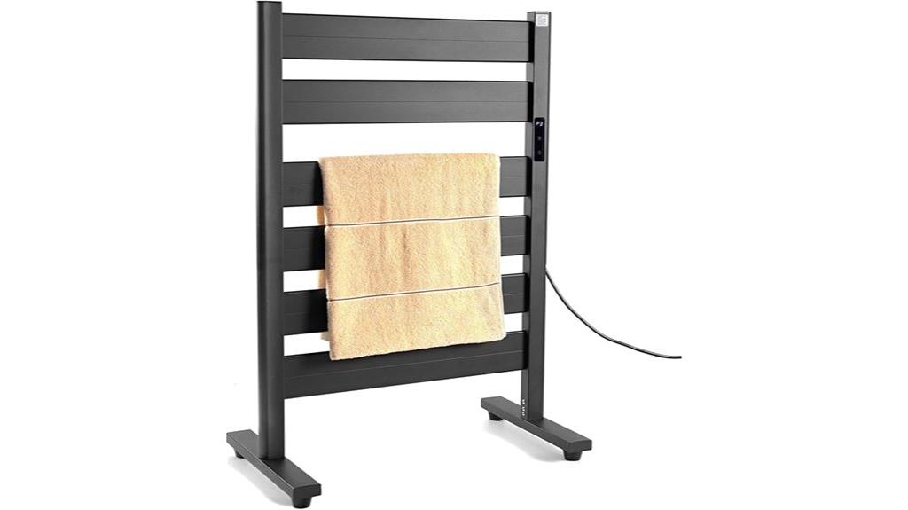 matte black 6 bar towel warmer