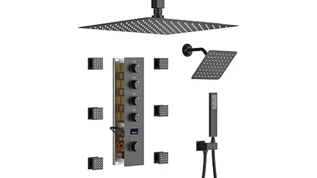 matte black digital shower