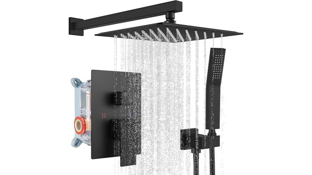 matte black rain shower