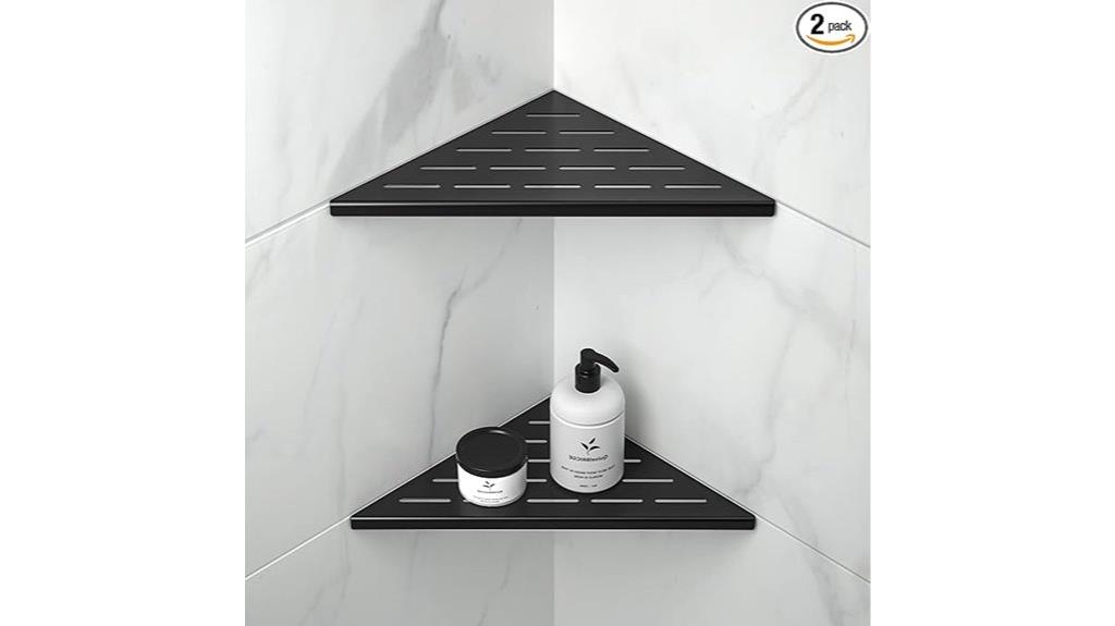 matte black recessed shelves