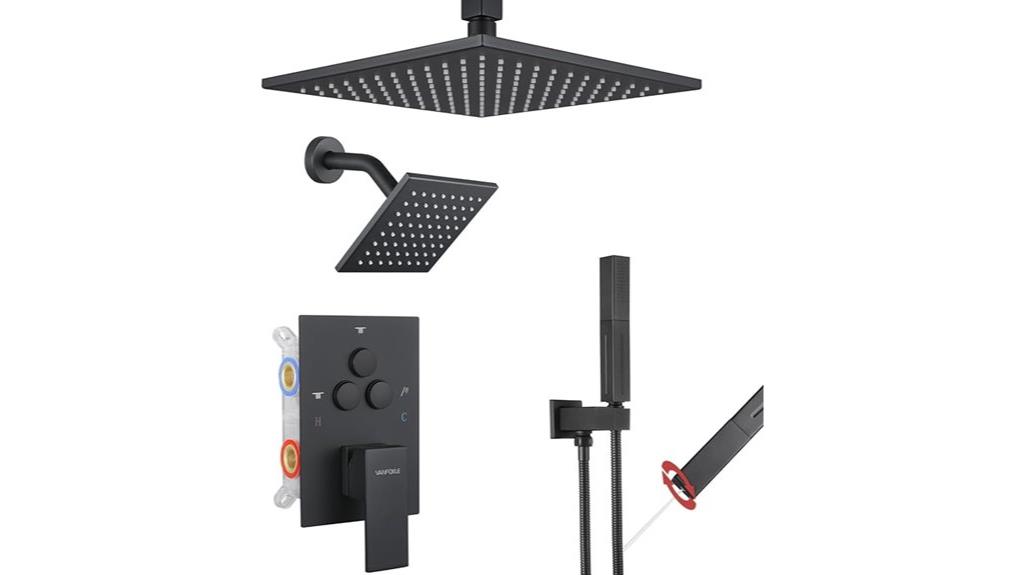 matte black shower set