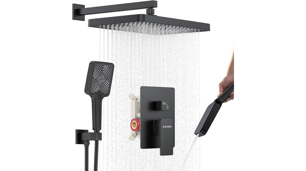 matte black shower set