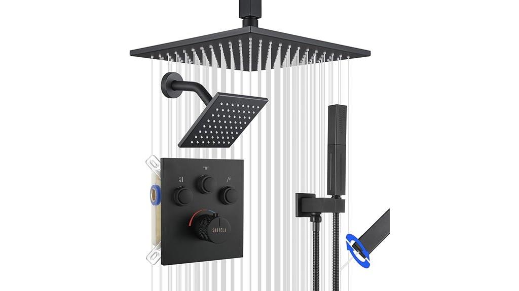 matte black shower system