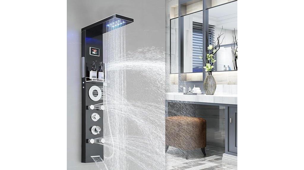 matte black shower tower