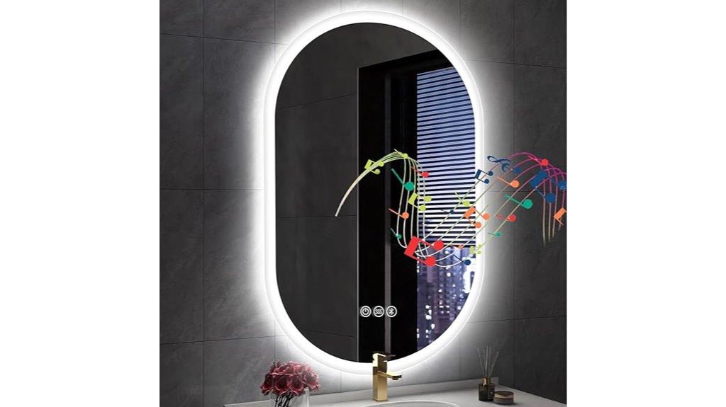 oval led bathroom mirror