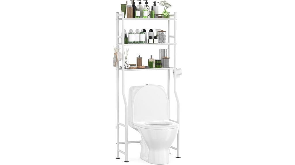 over toilet bathroom shelving