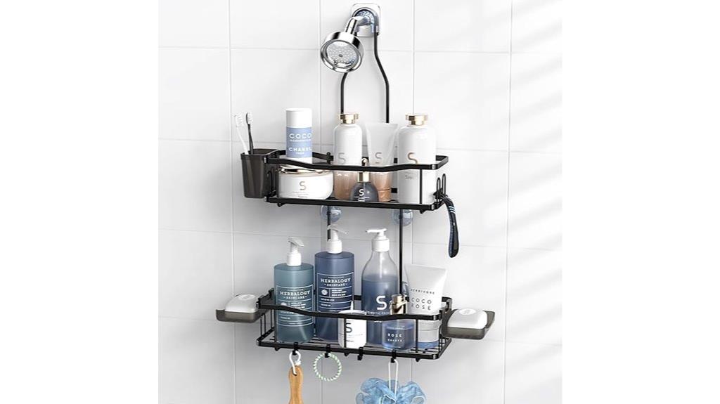 overhead bathroom storage caddy