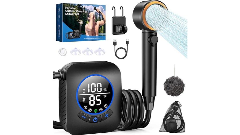 portable shower with adjustable pressure