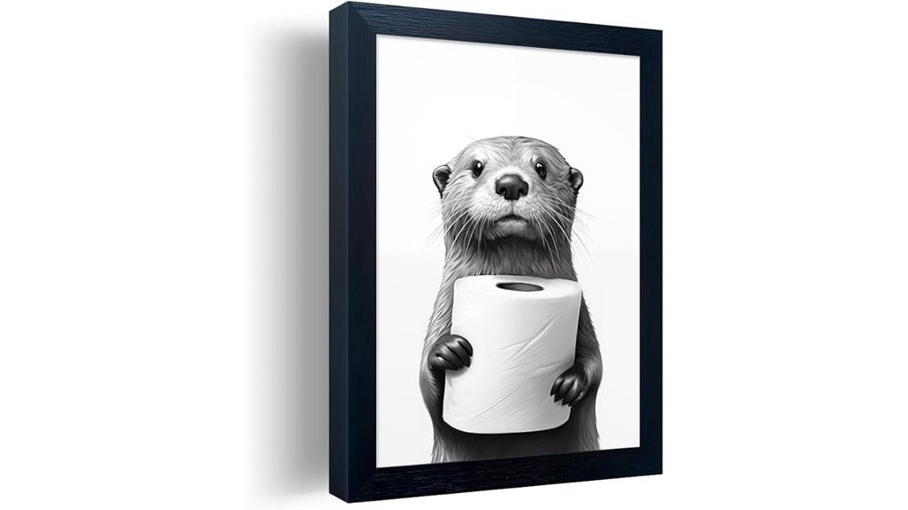 raccoon canvas bathroom decor