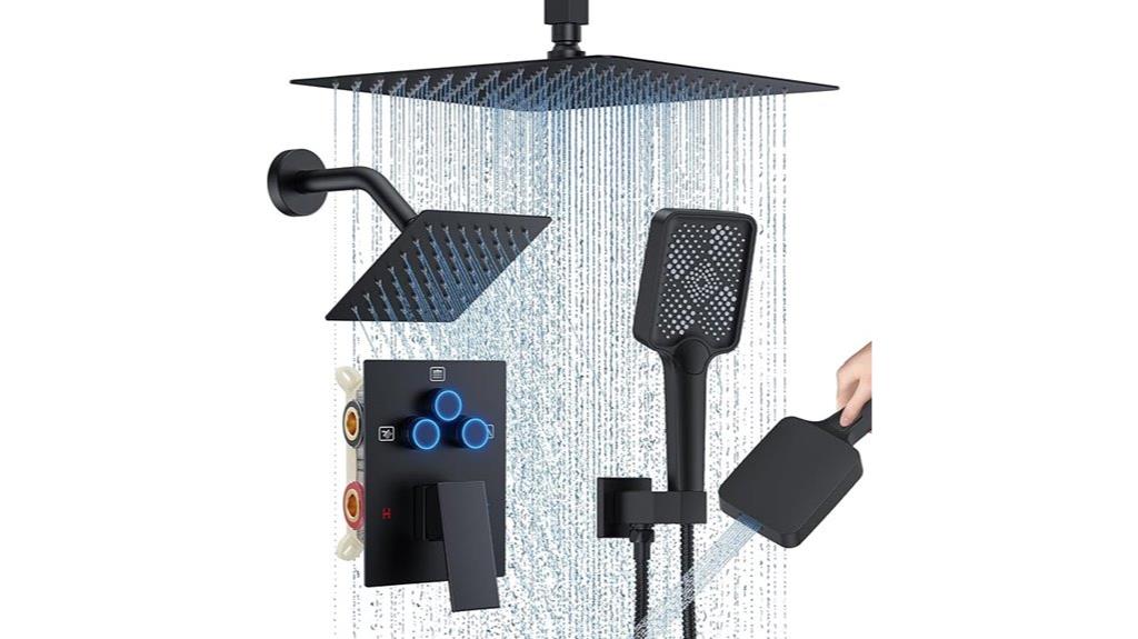 rain and handheld shower