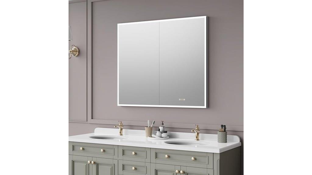 recessed mirror with usb