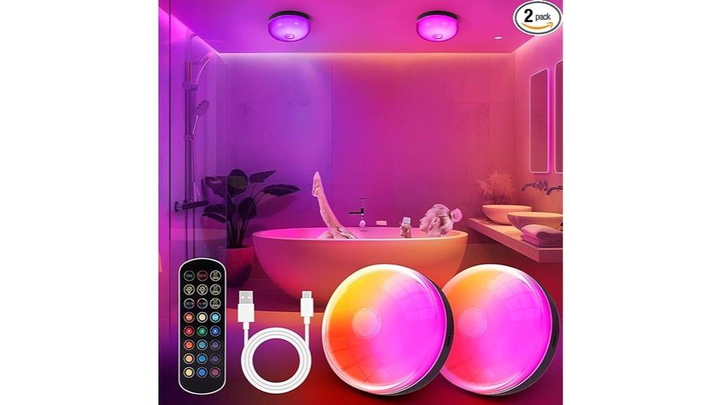 rechargeable rgbw shower lights