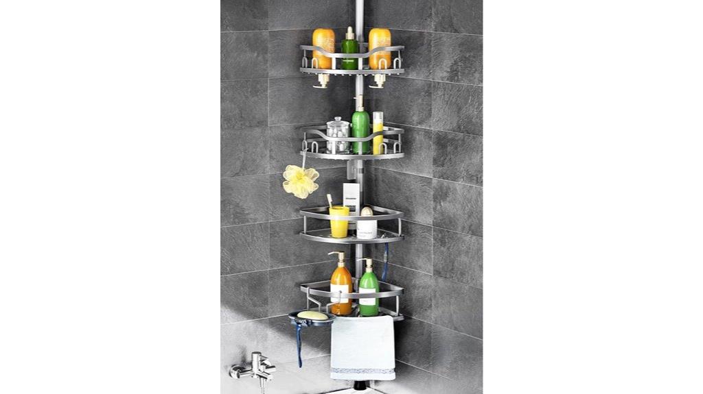 rustproof tension shower organizer