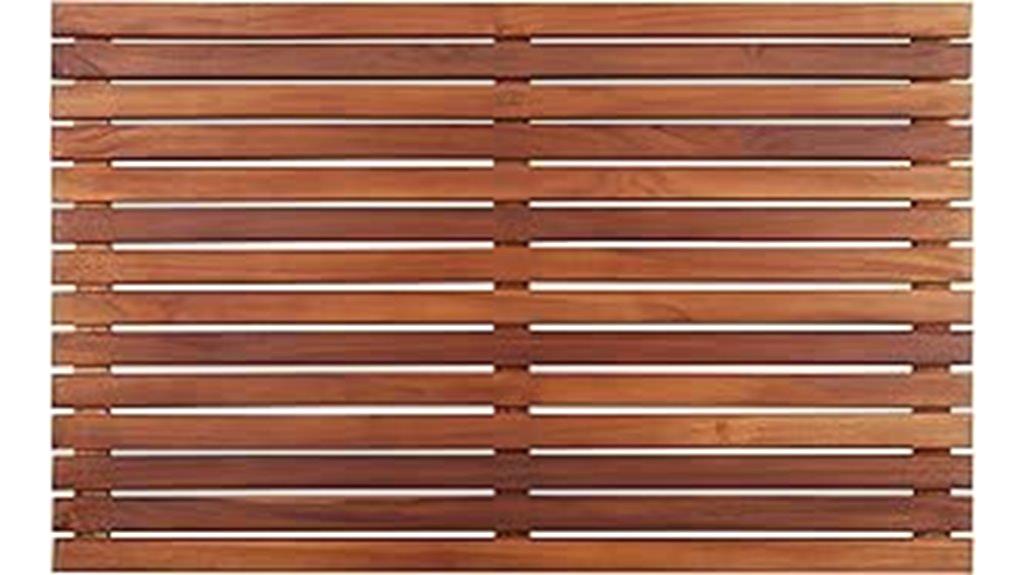 scandinavian teak bath mat