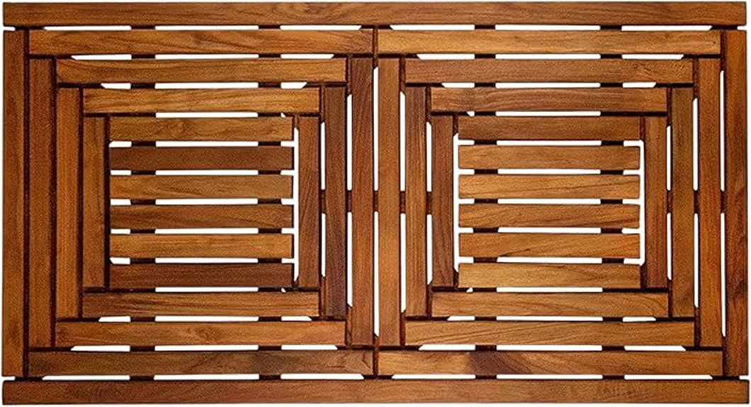 scandinavian teak bath mat