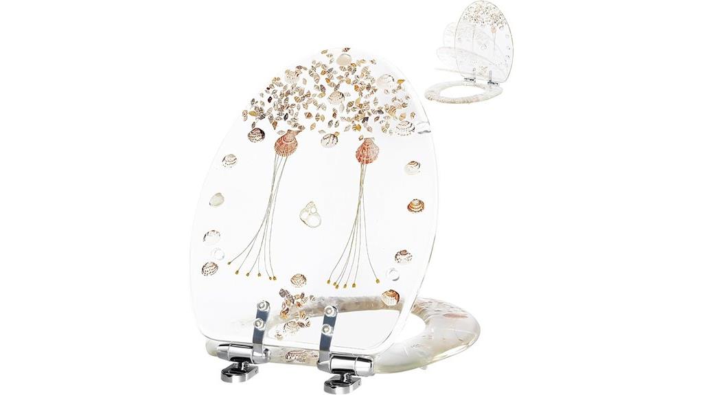 seashell decorated toilet seat