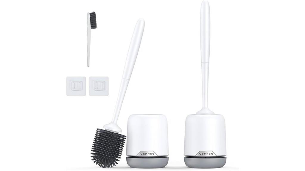 silicone toilet brush set