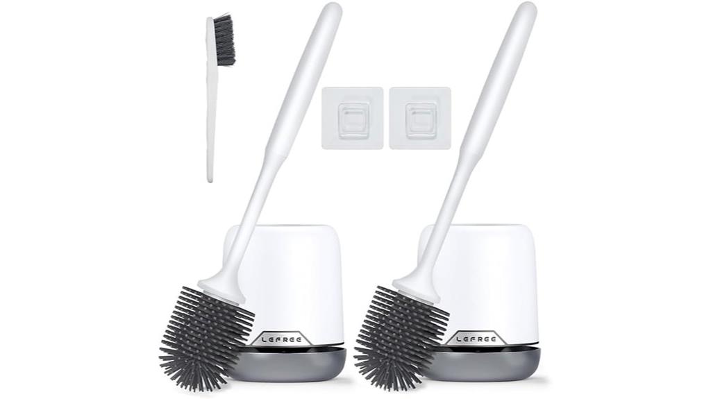 silicone toilet brush set