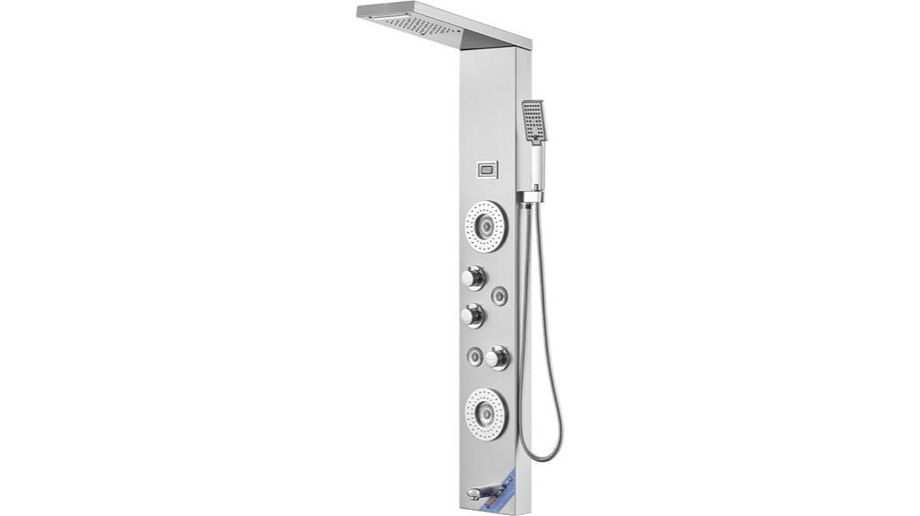 six mode shower panel