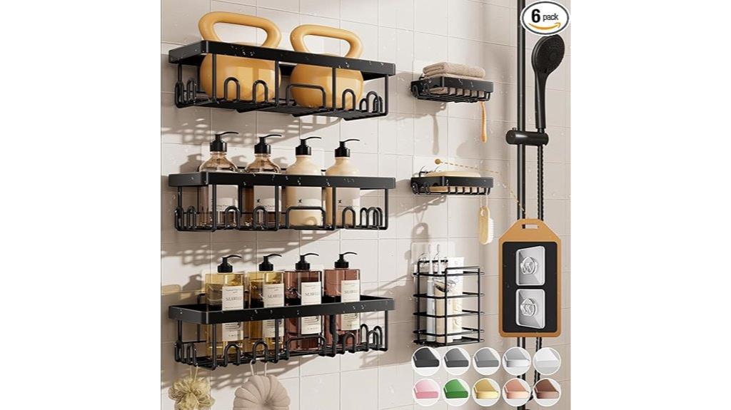 six pack waterproof shower caddies