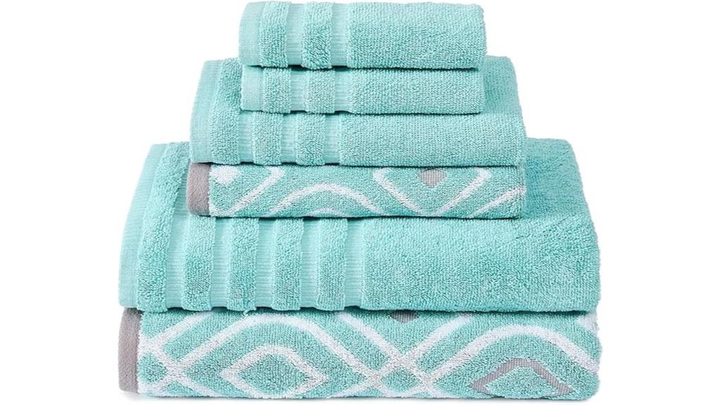 six piece cotton towel set