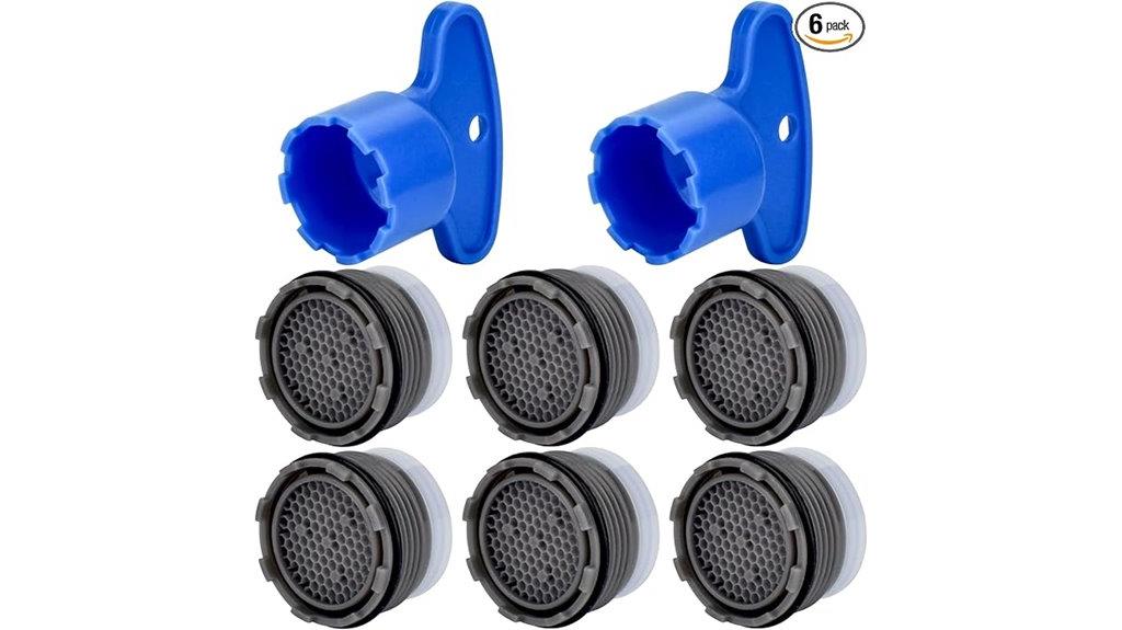 six piece faucet aerator set