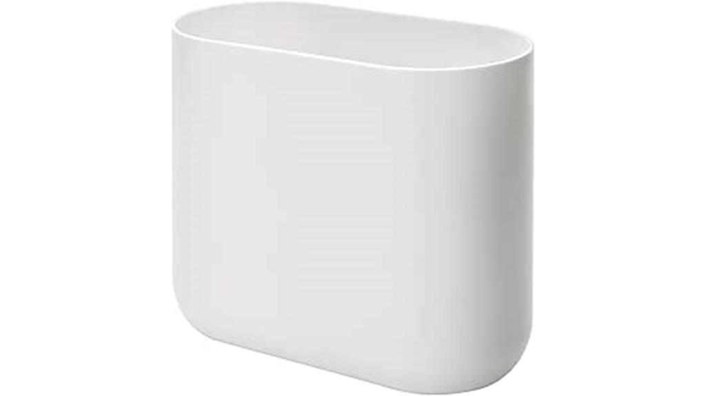 slim oval plastic waste basket