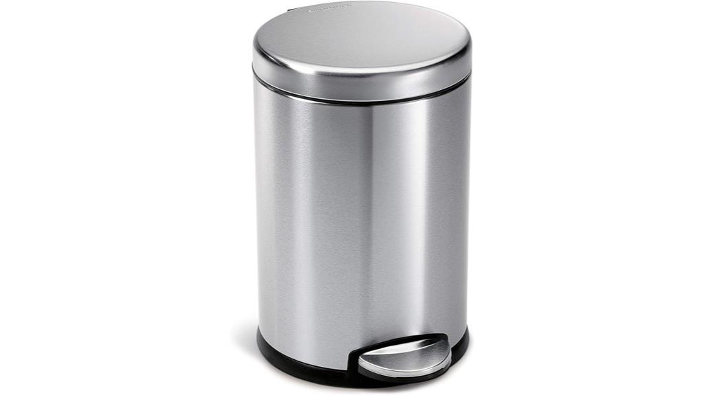 small round bathroom trash can