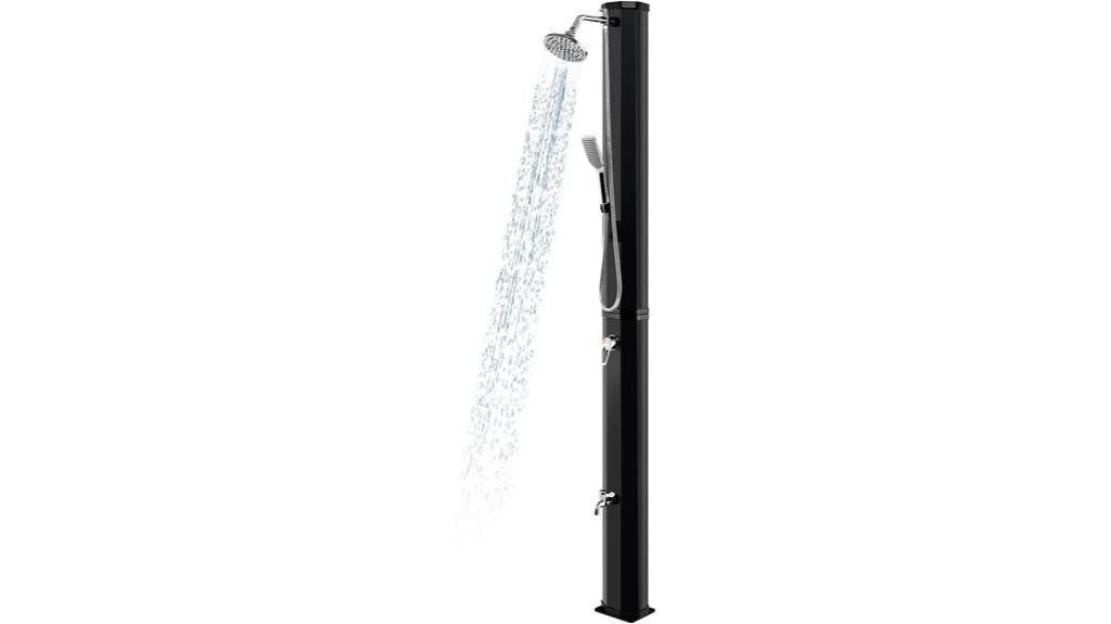 solar heated outdoor shower