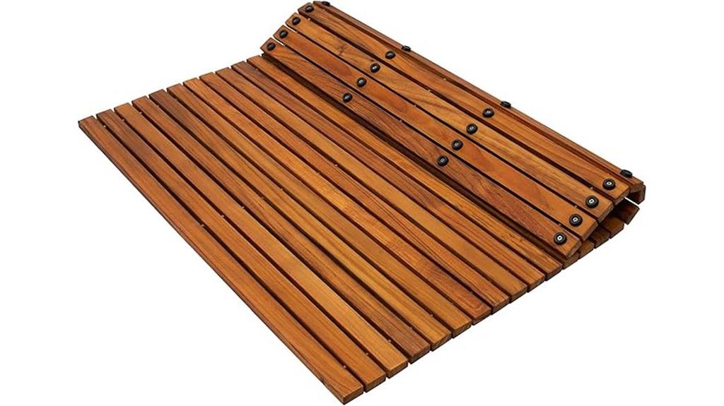 solid teak indoor outdoor mat