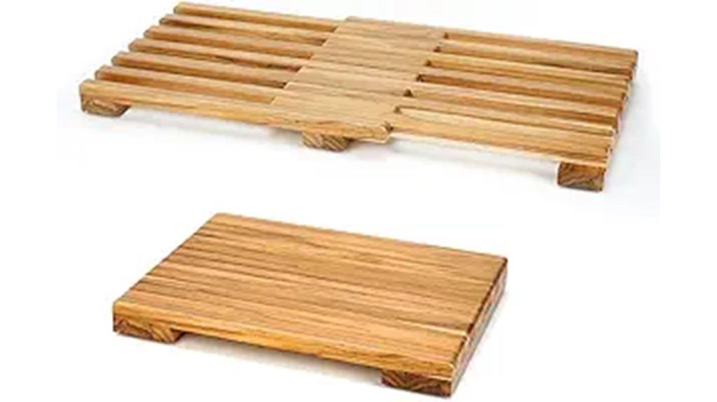 teak non slip shower mat
