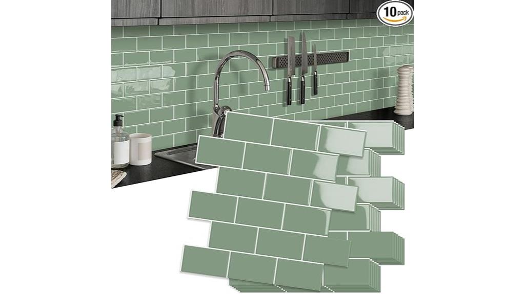 ten peel and stick tiles