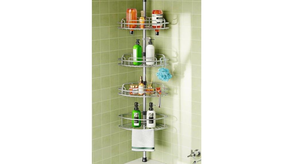 tension pole bathroom organizer