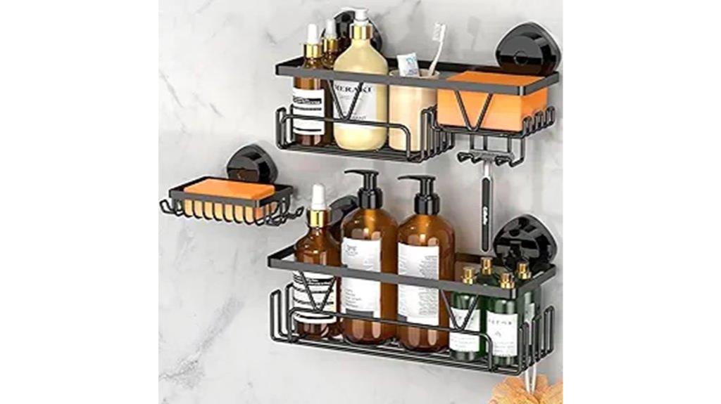 three pack suction shower caddies