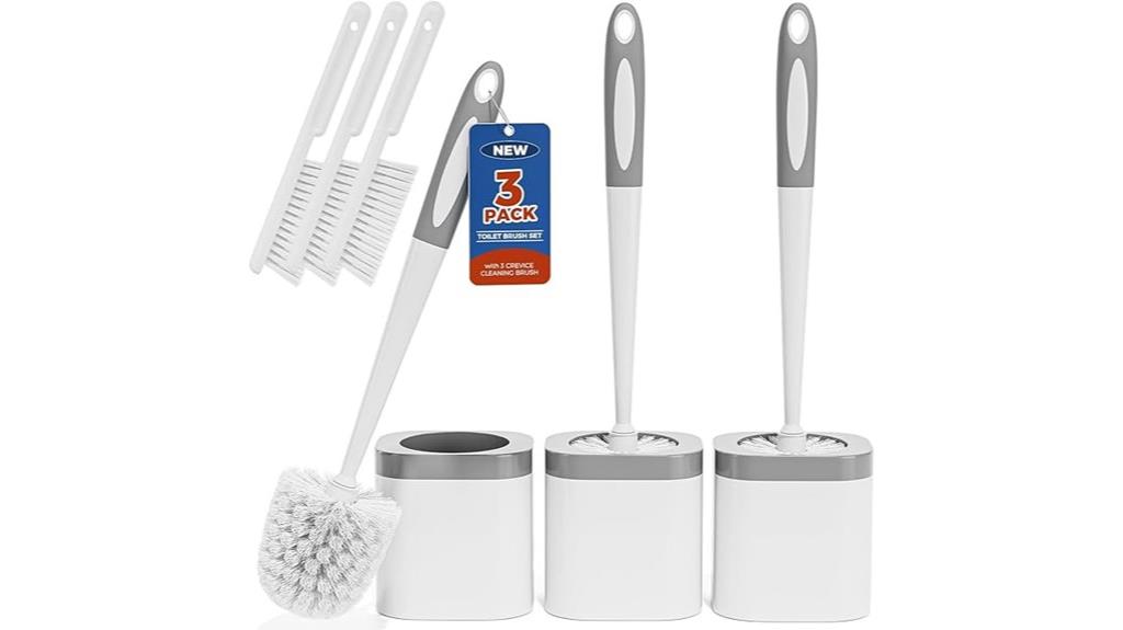 three pack toilet brush set