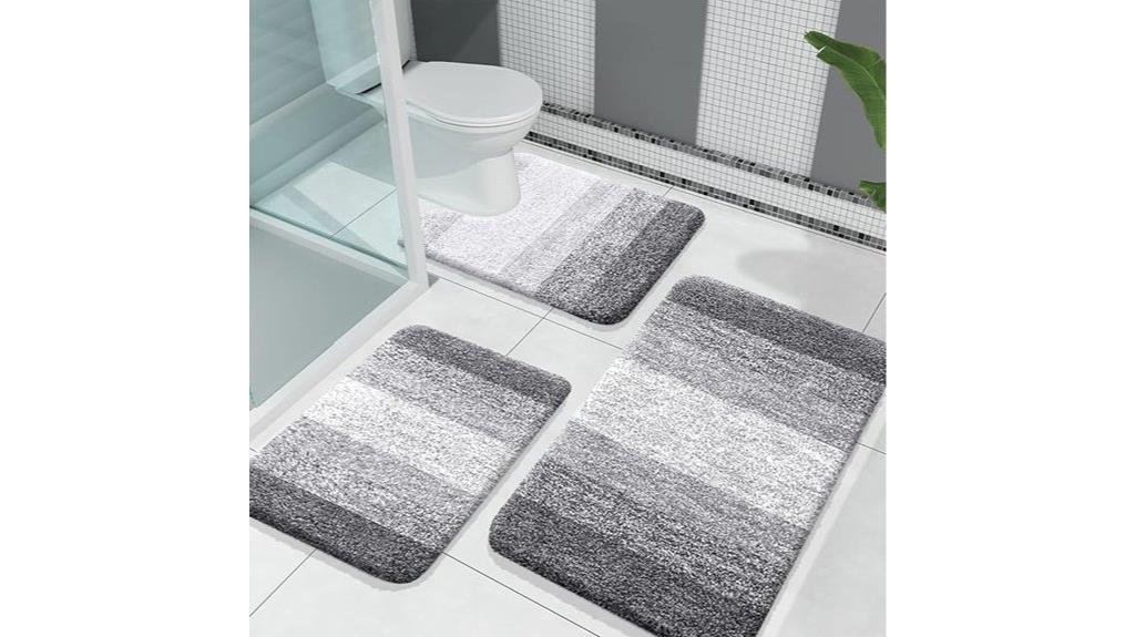 three piece bathroom rug set